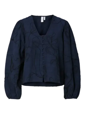 Y.A.S Jetta LS Shirt – Navy Blazer Black Detail Y.A.S Jetta LS Shirt – Navy Blazer Black Detail