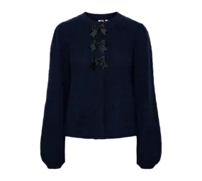 Y.A.S Bonsa LS Knit Cardigan – Port Royale Black Bows Y.A.S Bonsa LS Knit Cardigan – Port Royale Black Bows