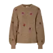 Y.A.S Fleur LS Knit Pullover – Taupe Gray Pimo Flower Y.A.S Fleur LS Knit Pullover – Taupe Gray Pimo Flower