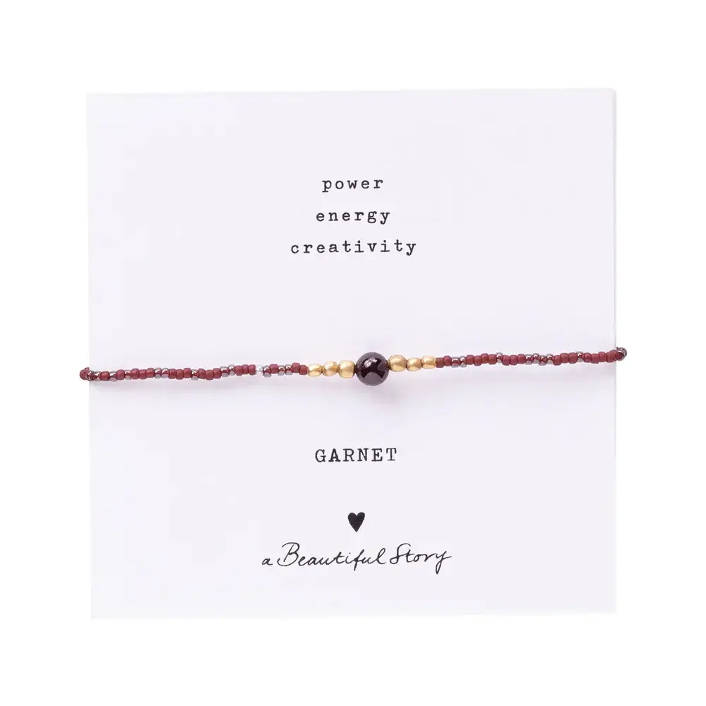 A Beautiful Story Iris Card Garnet Bracelet GC