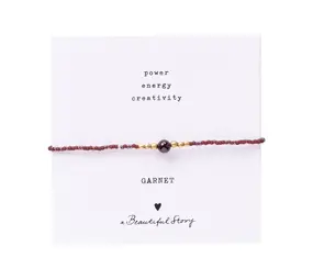 A Beautiful Story Iris Card Garnet Bracelet GC A Beautiful Story Iris Card Garnet Bracelet GC