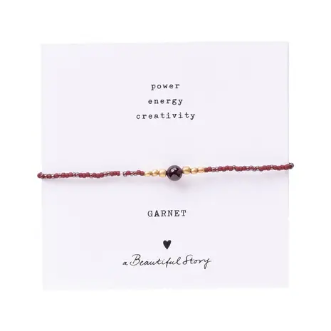 A Beautiful Story Iris Card Garnet Bracelet GC