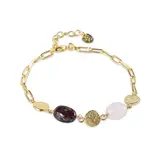 A Beautiful Story Aesthetic Rose Quartz Garnet Bracelet GP A Beautiful Story Aesthetic Rose Quartz Garnet Bracelet GP