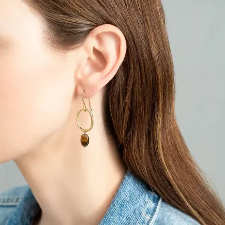 A Beautiful Story Graceful Tiger Eye GP Earrings