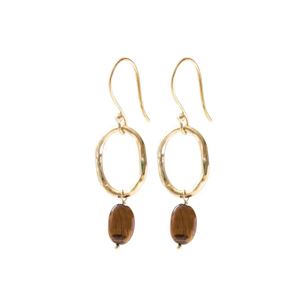 A Beautiful Story Graceful Tiger Eye GP Earrings