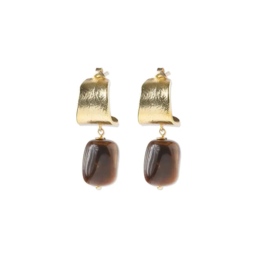 A Beautiful Story Honest Tiger Eye Earrings GP