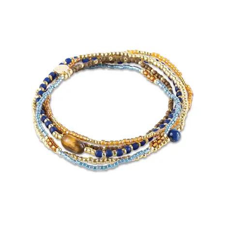 A Beautiful Story Experience Lapis Lazuli Tiger Eye Bracelet GC