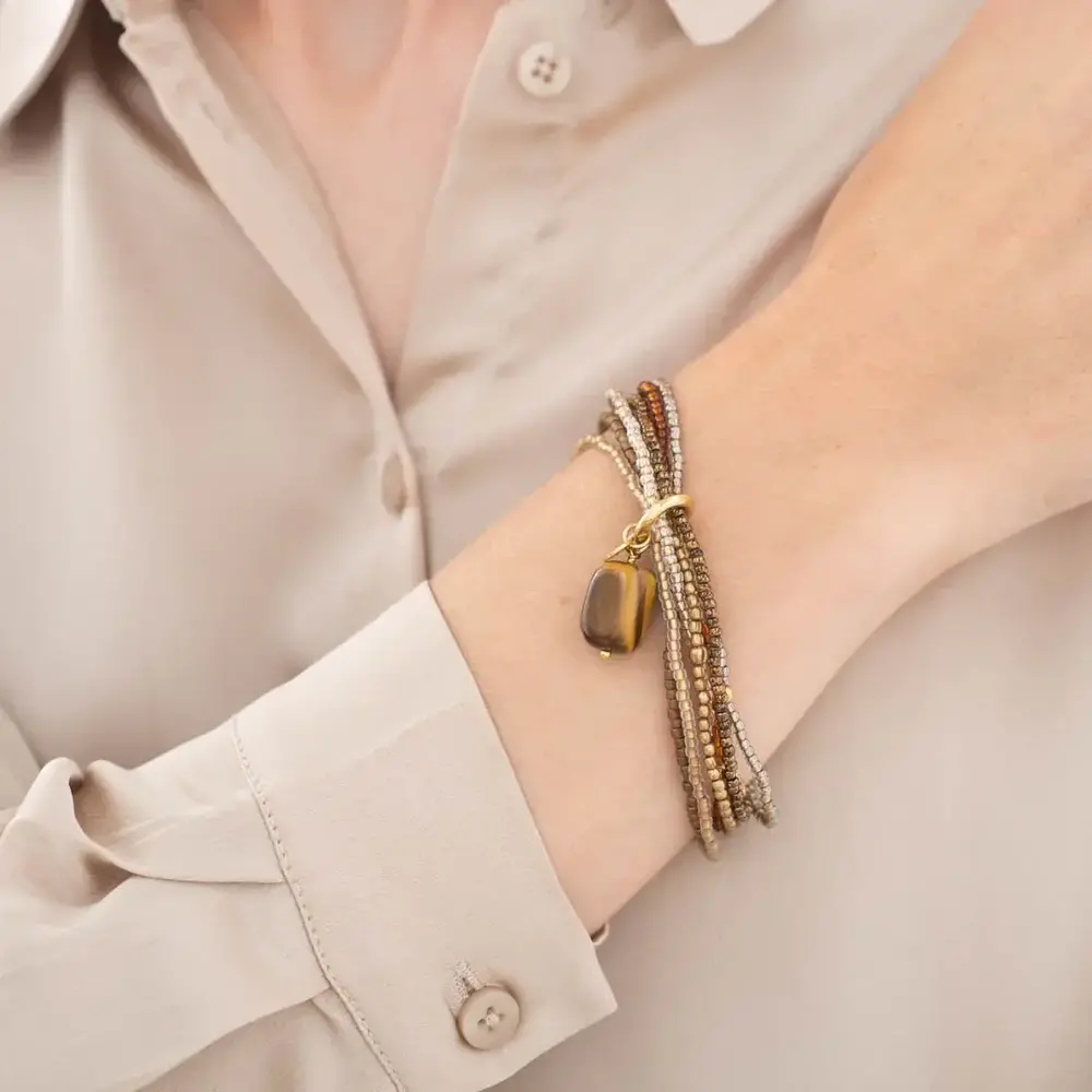A Beautiful Story Nirmala Tiger Eye GC Bracelet