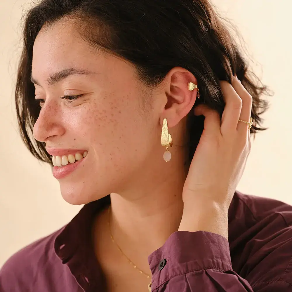 A Beautiful Story Amazing Rose Quartz Earrings GP