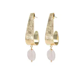A Beautiful Story Amazing Rose Quartz Earrings GP A Beautiful Story Amazing Rose Quartz Earrings GP