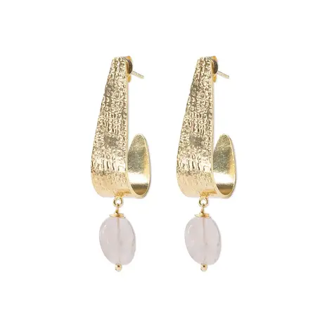 A Beautiful Story Amazing Rose Quartz Earrings GP