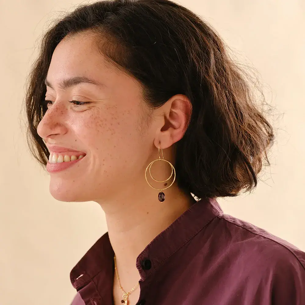 A Beautiful Story Enjoyable Garnet Earrings GP