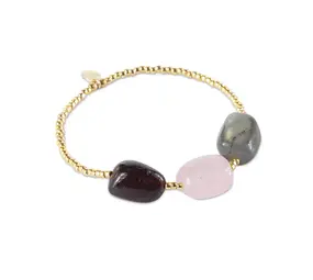 A Beautiful Story Desirable Garnet Rose Quartz Labradorite Bracelet GC A Beautiful Story Desirable Garnet Rose Quartz Labradorite Bracelet GC