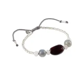 A Beautiful Story Excited Garnet Labradorite Rose Quartz Bracelet SC A Beautiful Story Excited Garnet Labradorite Rose Quartz Bracelet SC
