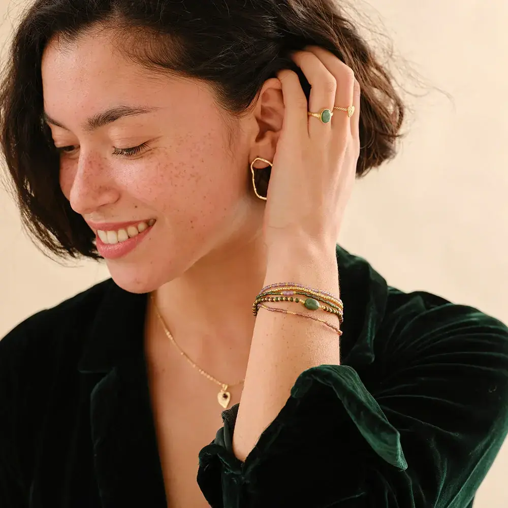 A Beautiful Story Experience Aventurine Rose Quartz  Bracelet GC