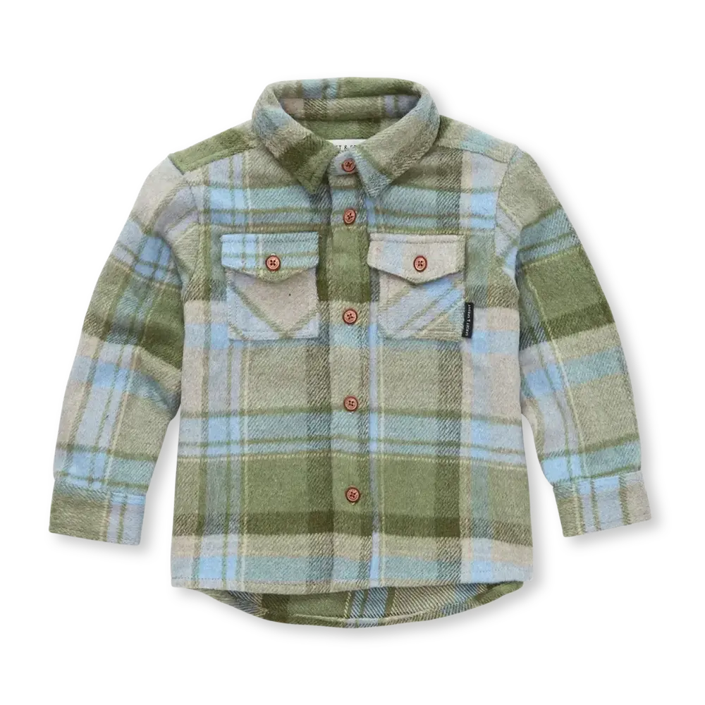 Daily7 Boys check shirt - Shady Green