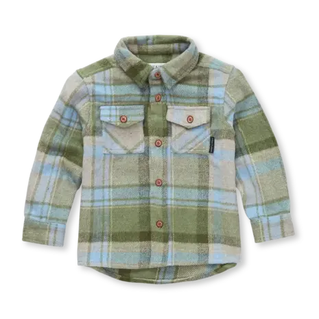 Daily7 Boys check shirt - Shady Green