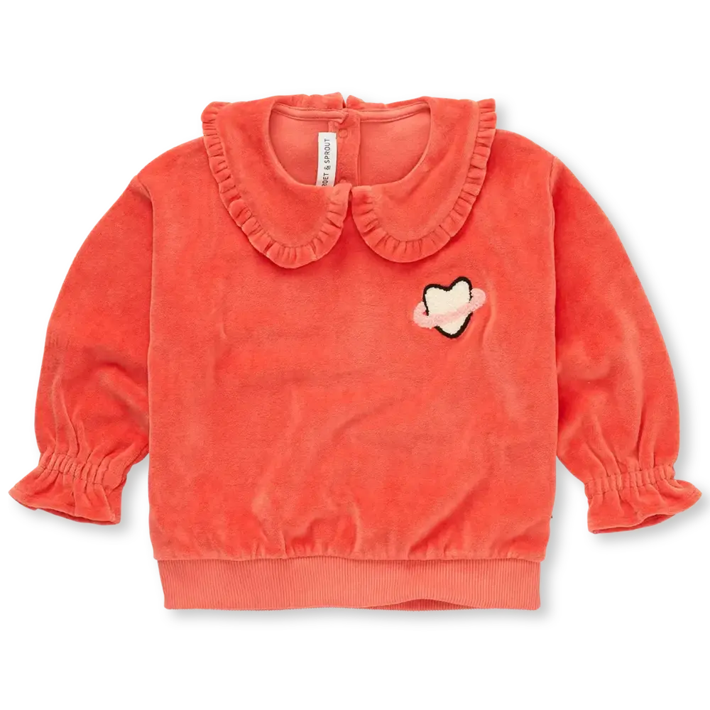 Sproet & Sprout Sweatshirt velvet ruffle collar - Grenadine