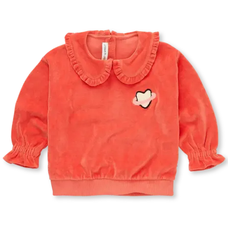Sproet & Sprout Sweatshirt velvet ruffle collar - Grenadine