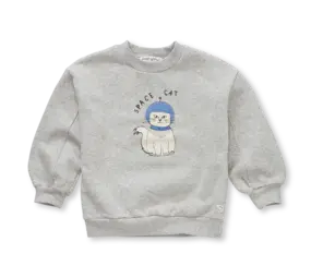 Sproet & Sprout Sweatshirt space cat - Grey Melee