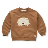 Sproet & Sprout Sweatshirt moustache dog - Mocca