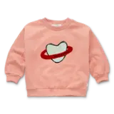Sproet & Sprout Sweatshirt heart saturn - Peach Parfait