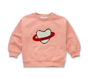 Sproet & Sprout Sweatshirt heart saturn - Peach Parfait