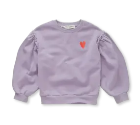 Sproet & Sprout Sweatshirt puff sleeves heart - Lavender