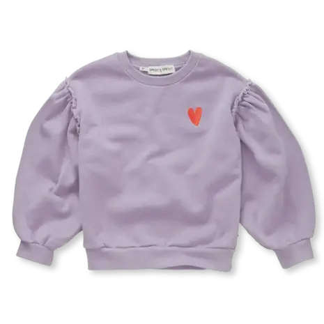Sproet & Sprout Sweatshirt puff sleeves heart - Lavender