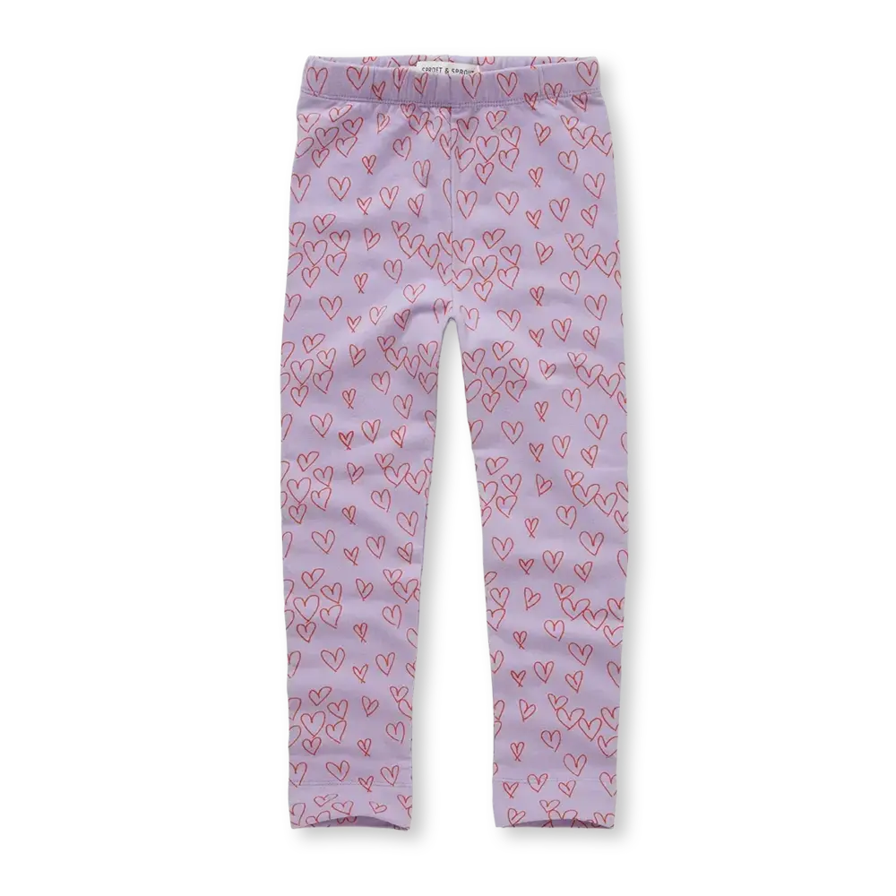 Sproet & Sprout Winter legging hearts - Lavender