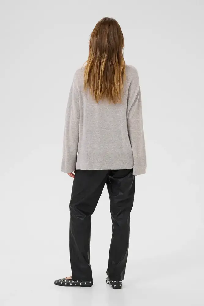 Culture Callie Arrow Oversized Pullover - Mid Grey Melange