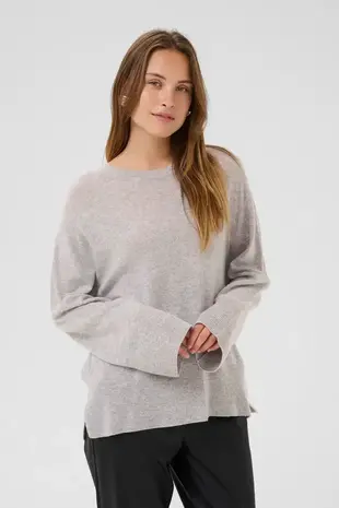 Culture Callie Arrow Oversized Pullover - Mid Grey Melange