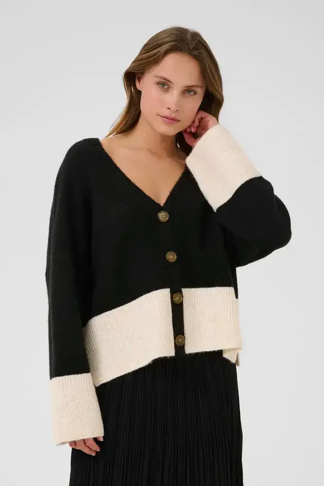 Culture Nicky Kimmy Cardigan - Black/Whitecap