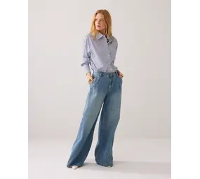 Summum Woman Wide leg jeans vintage cotton twill - Denim