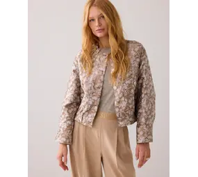 Summum Woman Jacket bomber Leaves jaquard - Alpaca Summum Woman Jacket bomber Leaves jaquard - Alpaca