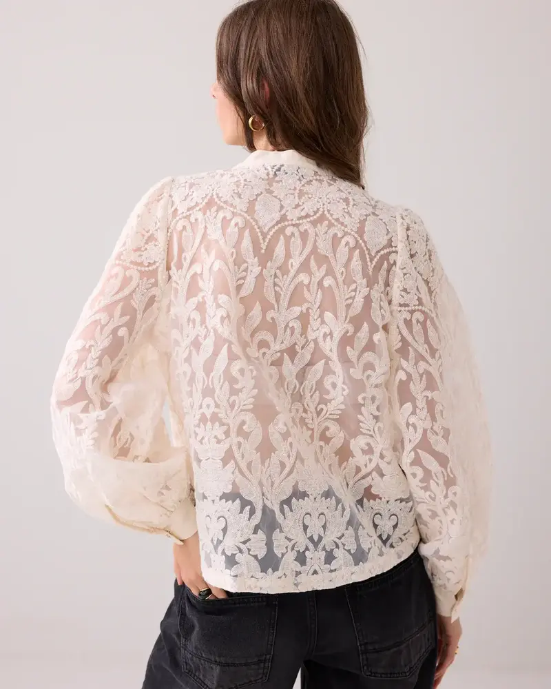 Summum Woman Blouse Flowerlace - Ivory Summum Woman Blouse Flowerlace - Ivory