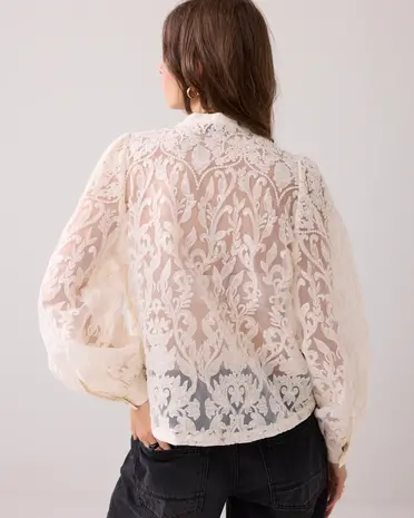 Summum Woman Blouse Flowerlace - Ivory Summum Woman Blouse Flowerlace - Ivory