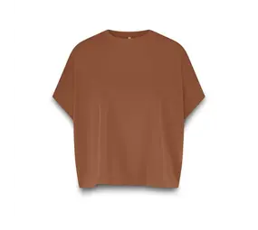 Summum Woman Top boxy washed modal pique - Cacao Summum Woman Top boxy washed modal pique - Cacao