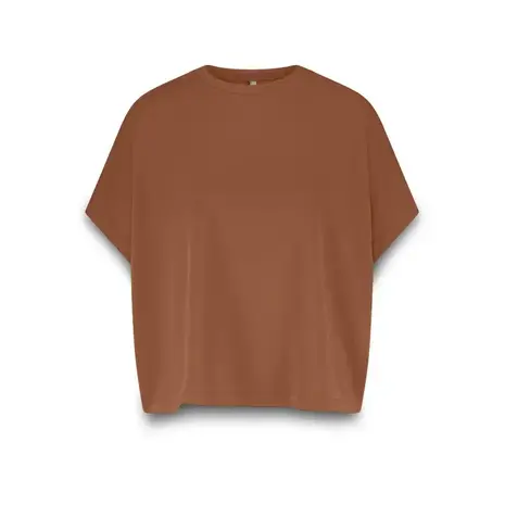 Summum Woman Top boxy washed modal pique - Cacao