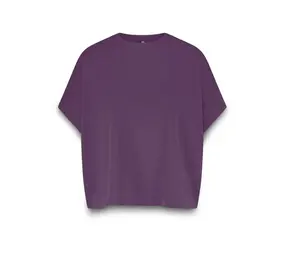Summum Woman Top boxy washed modal pique - Wineberry Summum Woman Top boxy washed modal pique - Wineberry