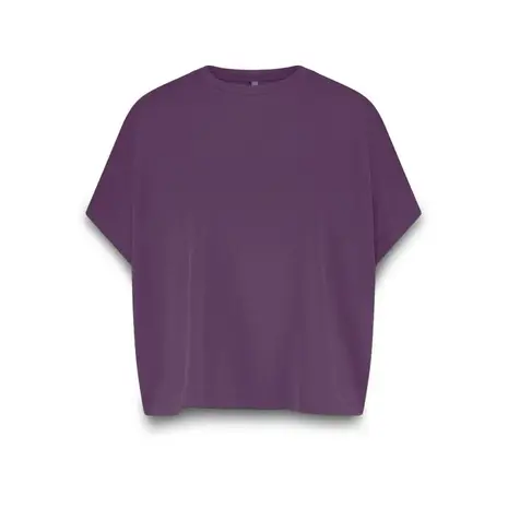 Summum Woman Top boxy washed modal pique - Wineberry Summum Woman Top boxy washed modal pique - Wineberry
