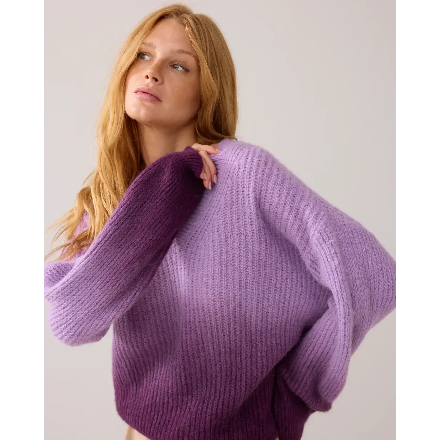 V-neck sweater dip dye knit SheerViolet 't Haagje