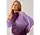 V-neck sweater dip dye knit - SheerViolet