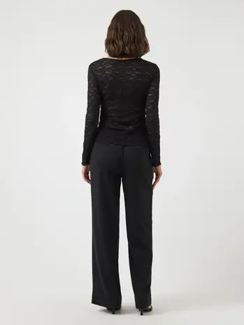 Y.A.S Cara LS Lace Top – Black