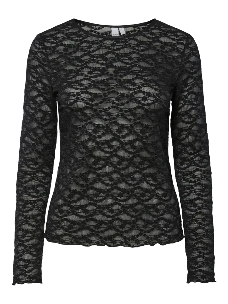 Y.A.S Cara LS Lace Top – Black