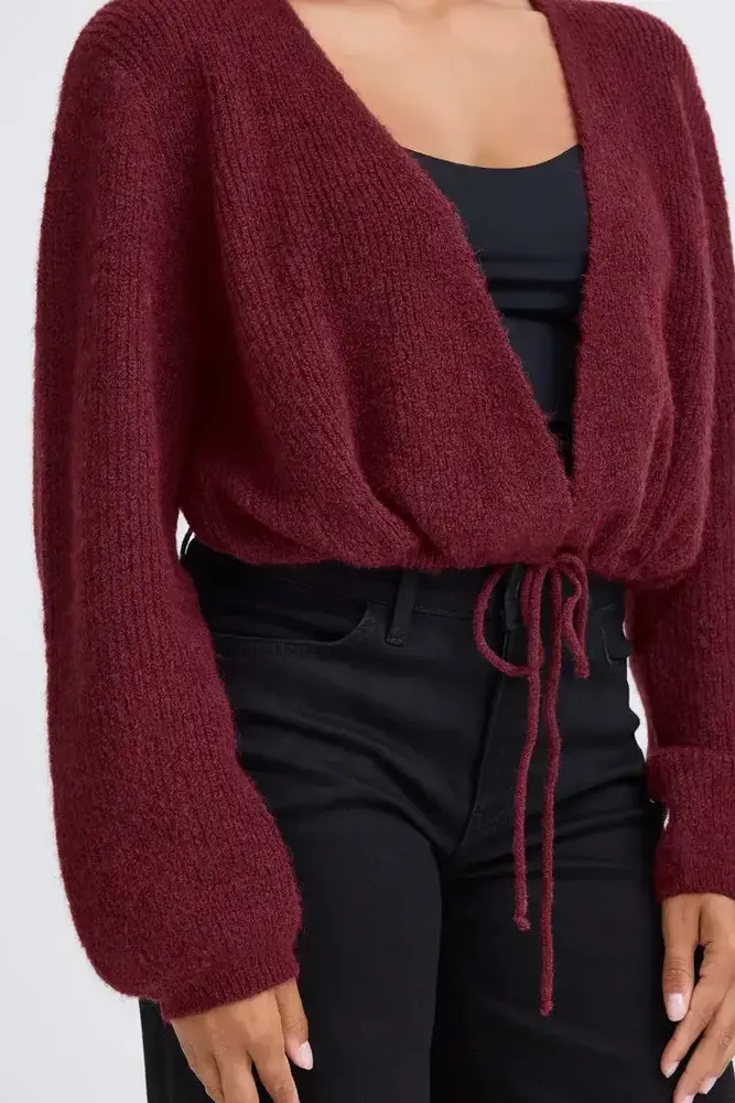 ICHI Kamara Cardigan - Maroon