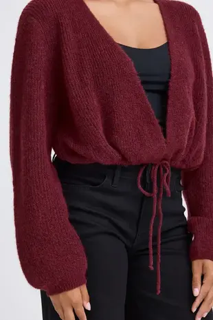 ICHI Kamara Cardigan - Maroon