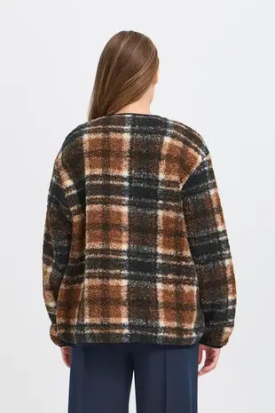 ICHI Kolira Jacket - Dark Navy Check