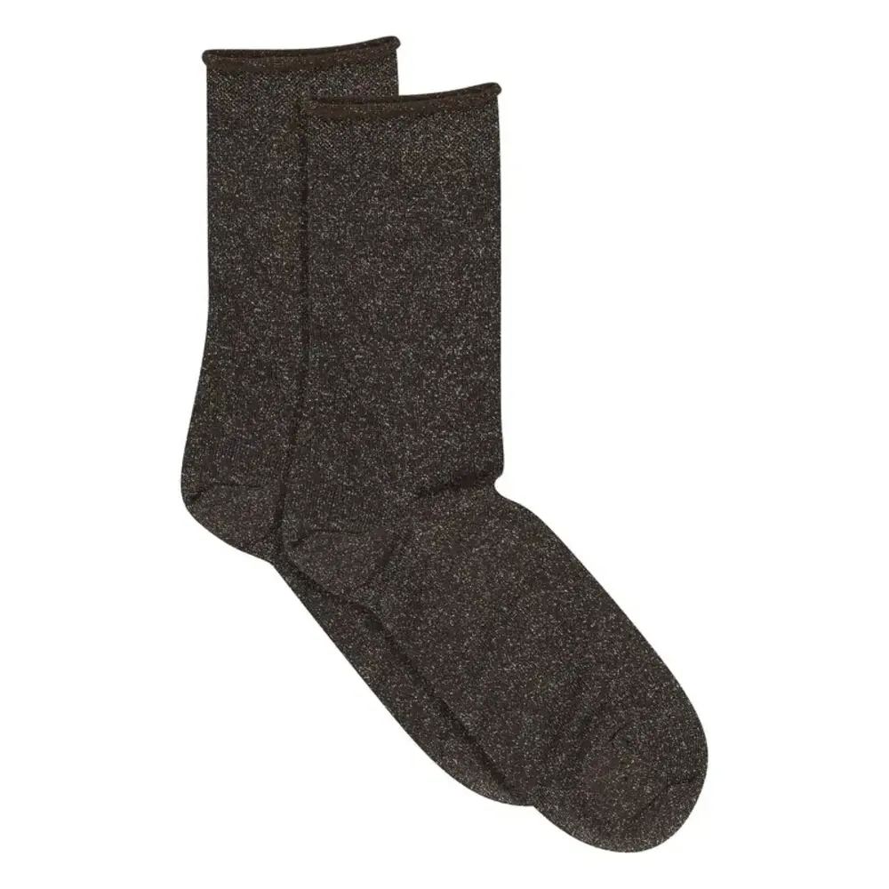 MP Denmark Lucinda glitter socks - Dark Brown