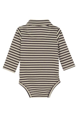 Noppies Romper Spur - Stripe Pattern Dark Grey